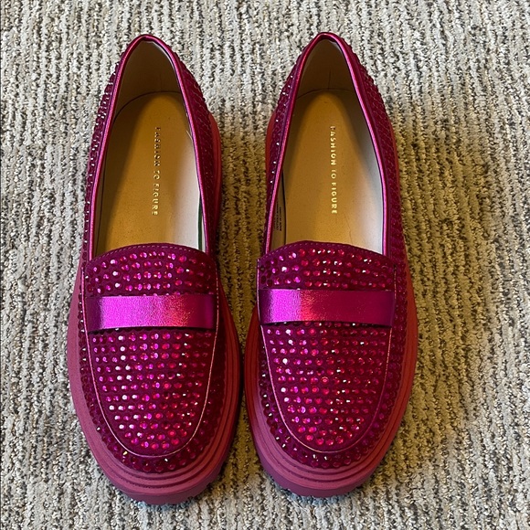 Fashion to Figure Shimmering Pink Flat Loafers New W/O box or tags - Picture 1 of 7